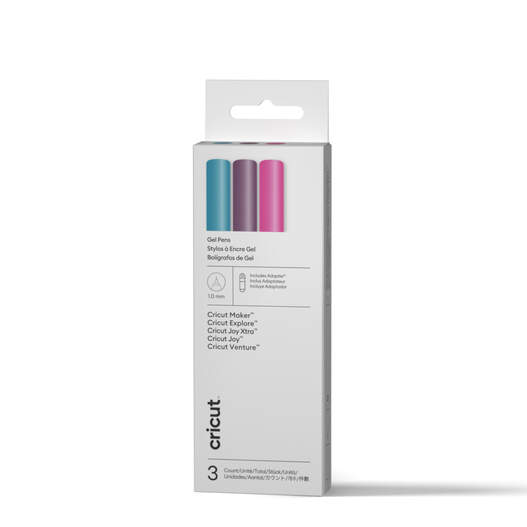 Cricut&trade; Gel Pens 1.0 mm, Peacock Sampler (3 ct) + Adapter