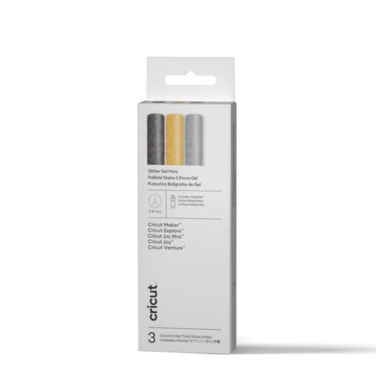 Cricut&trade; Glitter Gel Pen Set, 0.8 mm (3 ct) + Adapter