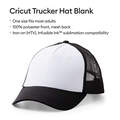 Cricut Trucker Hat, Black/White - 3ct