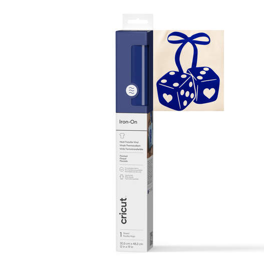 Flocked Iron-On (0.5m / 19 in), Blue